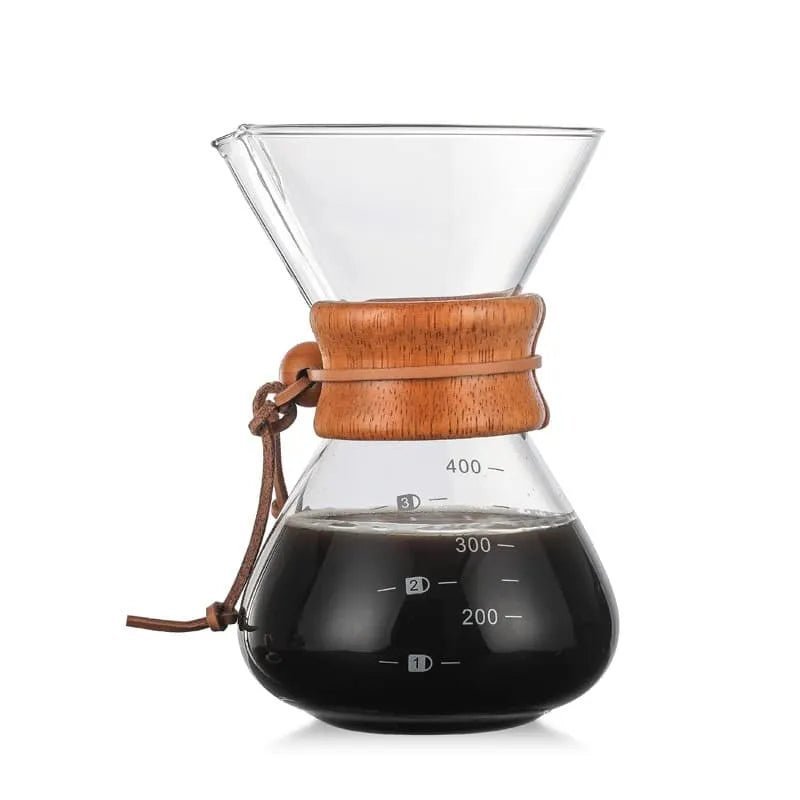 Glass Coffee Pot With Filter 600 ml Wooden