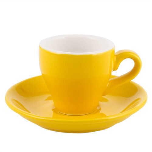 Ceramic Coffee Cup and Saucer 80 ml - Set of 6