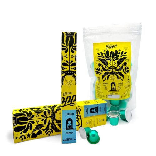 Copper Lungo coffee capsules pack