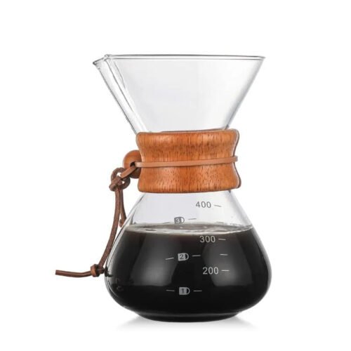 600ml glass coffee pot with stainless steel filter