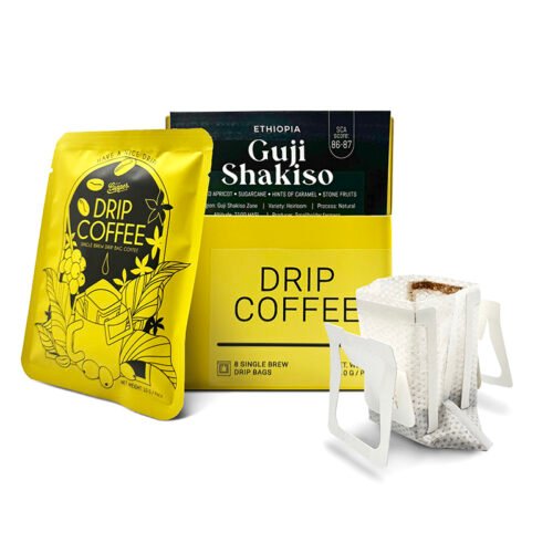 Ethiopia Guji Shakiso drip filter coffee being brewed