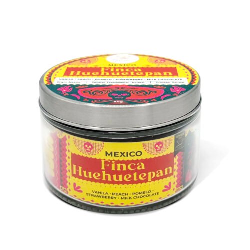 Mexico Finca Huehuetepan Cup of Excellence specialty coffee jar