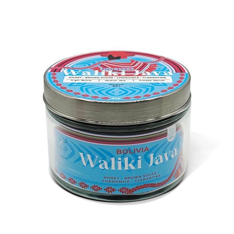 Bolivia Waliki Java 80g Coffee Jar – Front View