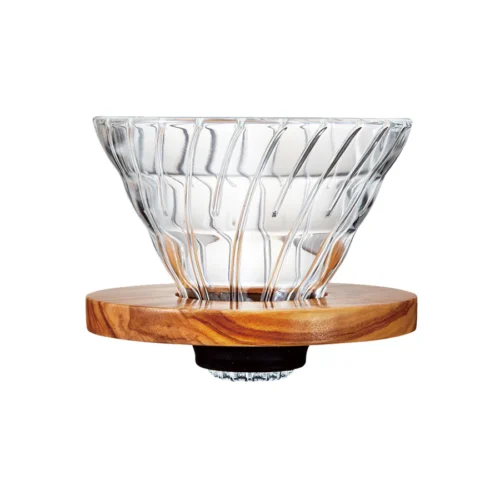 Hario V60 Glass Dripper - Olive Wood