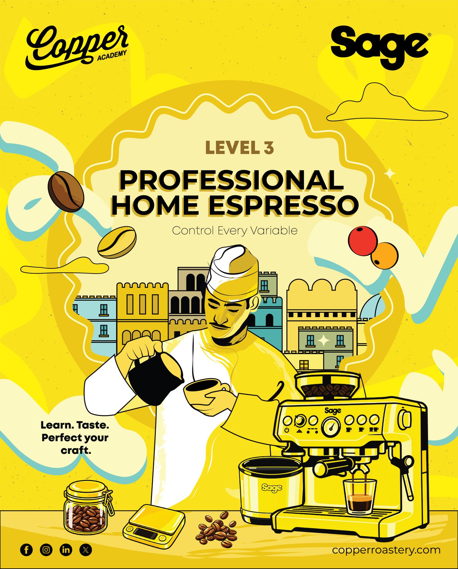 Professional Home Espresso Course Oman Level 3 training by Sage and Copper Academy